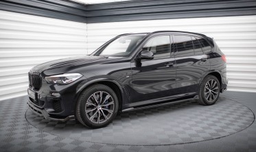 Нижние тюнинг накладки (листвы) на пороги BMW X5 G05 M-Pack вер. 2 фото