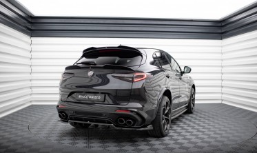 Задний диффузор с вертикальными ребрами на бампер Alfa Romeo Stelvio Quadrifoglio Mk1 фото