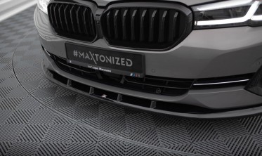 Тюнинговая накладка (диффузор) на передний бампер BMW 5 G30 / G31 рестайл вар. 1 фото