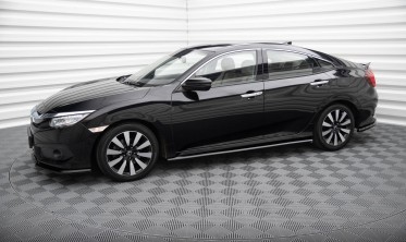 Боковые тюнинг накладки (листвы) на пороги Honda Civic Mk10 фото