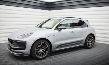 Боковые тюнинг накладки (листвы) на пороги Porsche Macan T Mk1 рестайл 2 фото
