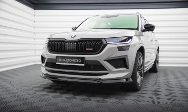 Тюнинговая накладка (диффузор) на передний бампер Skoda Kodiaq RS Mk1 рестайл вар. 1 фото