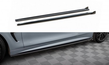 Нижние тюнинг накладки на боковые пороги BMW 4 Coupe F32 M-Pack вар. 2 фото