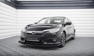 Комплект тюнінгових накладок на передній бампер Street Pro Honda Civic Mk10 фото