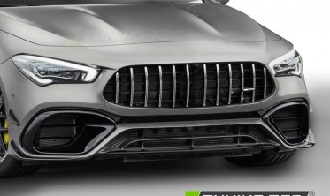 Передний бампер Mercedes CLA W118 в sport стиле с черной накладкой фото