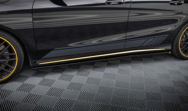 Нижние тюнинг накладки (листвы) на пороги Mercedes-AMG CLA 45 Aero C117 рестайл фото