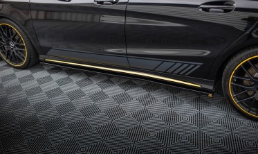 Нижние тюнинг накладки (листвы) на пороги Mercedes-AMG CLA 45 Aero C117 рестайл фото