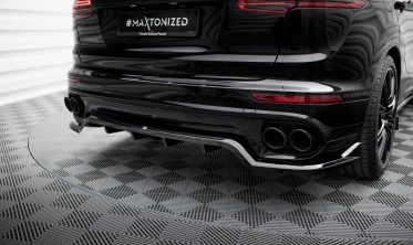 Тюнинговый диффузор на задний бампер Porsche Cayenne Mk2 послерестайл фото