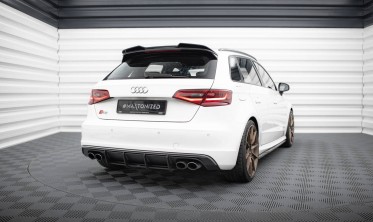 Центральний дифузор на задній бампер Street Pro Audi S3 Sportback / Hatchback 8V фото