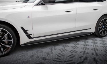Тюнинговые накладки (листвы) на пороги BMW i4 Gran Coupe G26 M-pack вар. 1 фото