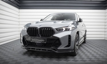 Тюнинговая накладка (диффузор) на передний бампер BMW X6 G06 M-Pack рестайл вар. 1 фото