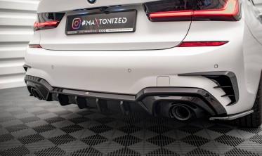 Задній центральний дифузор на бампер BMW 3 G20 / G21 M-Pack фото