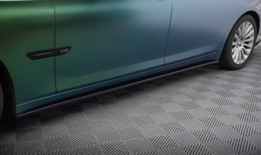 Нижні тюнінг накладки (лістви) на бокові пороги BMW 7 Long F02 фото