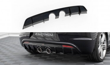 Задній центральний дифузор на бампер Volkswagen Scirocco R Mk3 з вихлопною R32 вар. 3 фото