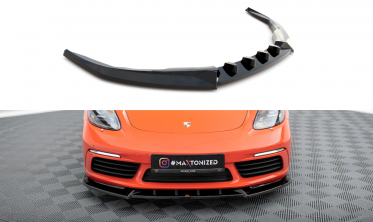 Тюнинговая накладка (сплиттер) на передний бампер Porsche 718 Cayman 982c вер. 1 фото