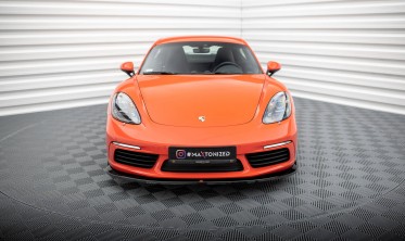 Нижняя накладка (губа) на передний бампер Porsche 718 Cayman 982c вер. 2 фото