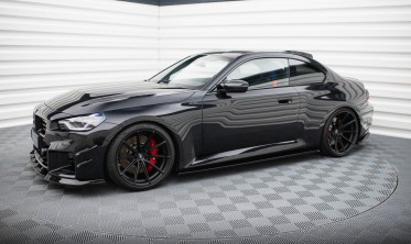Боковые нижние диффузоры (листвы) на пороги для BMW M2 G87 вар. 3 фото