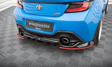 Задній дифузор на бампер з червоною вставкою Toyota GR86 Mk1, Subaru BRZ Mk2 вар. 2 фото