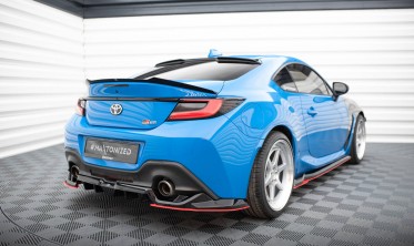 Задній дифузор на бампер з червоною вставкою Toyota GR86 Mk1, Subaru BRZ Mk2 вар. 2 фото