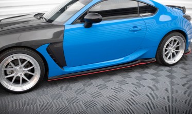 Бокові накладки під пороги з червоними вставками Toyota GR86 Mk1, Subaru BRZ Mk2 вар. 2 фото