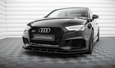 Нижний диффузор на передний бампер Street Pro Audi RS3 8V Sedan рестайл фото