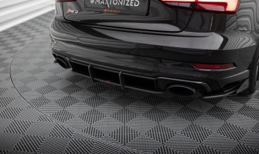 Центральний дифузор заднього бампера Street Pro Audi RS3 8V Sedan рестайл фото