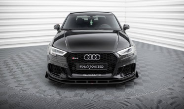 Дифузор + бокові накладки на передній бампер Street Pro Audi RS3 8V Sedan рестайл фото