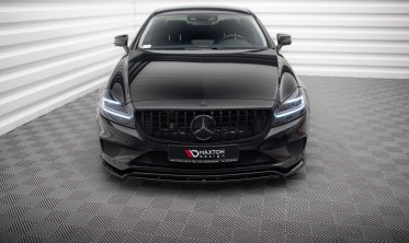 Тюнинговая накладка (юбка) на передний бампер Mercedes-Benz CLS C218 рестайл фото