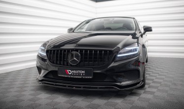 Тюнинговая накладка (юбка) на передний бампер Mercedes-Benz CLS C218 рестайл фото