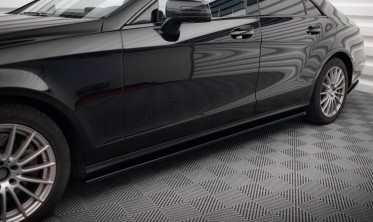 Боковые тюнинг накладки (листвы) на пороги Mercedes CLS C218 вар. 2 фото