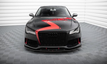 Нижний диффузор Street Pro на передний бампер в стиле RS7 для Audi A7 C7 фото