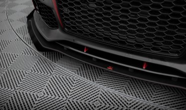 Диффузор + боковые накладки Street Pro на передний бампер в стиле RS7 для Audi A7 C7 фото