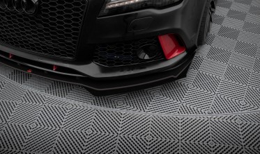 Диффузор + боковые накладки Street Pro на передний бампер в стиле RS7 для Audi A7 C7 фото
