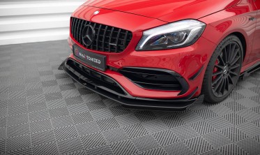 Диффузор + боковые накладки Street Pro на передний бампер Mercedes A 45 AMG Aero W176 фото