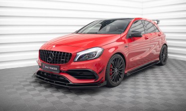 Диффузор + боковые накладки Street Pro на передний бампер Mercedes A 45 AMG Aero W176 фото