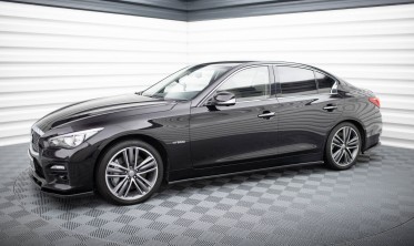 Боковые тюнинг накладки (листвы) на пороги Infiniti Q50 S Mk1 вар. 2 фото