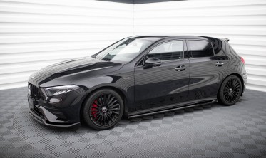 Нижні тюнінг накладки (лістви) на пороги Mercedes AMG A35 W177 рестайл фото