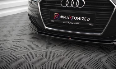 Нижний диффузор на передний бампер Audi A3 8V Sportback рестайл вар. 2 фото