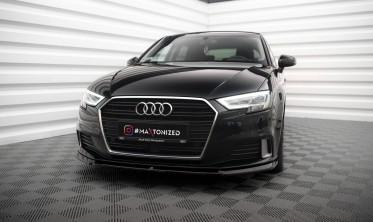 Нижний диффузор на передний бампер Audi A3 8V Sportback рестайл вар. 2 фото