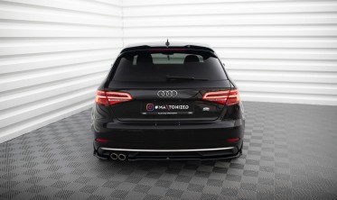 Задний диффузор (накладка) на бампер Audi A3 8V Sportback рестайл фото