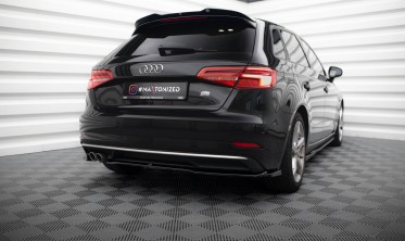 Задний диффузор (накладка) на бампер Audi A3 8V Sportback рестайл фото