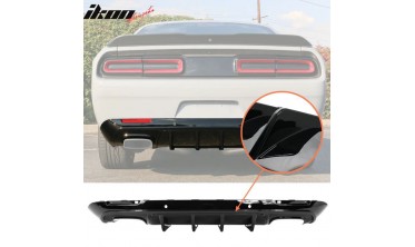 Диффузор заднего бампера с ребрами Dodge Challenger (2015-2021) v3 gloss фото