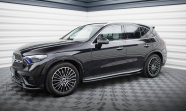 Нижние тюнинг накладки (листвы) на пороги Mercedes GLC X254 AMG-Line фото