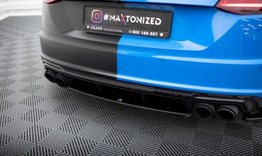Центральная тюнинг накладка на задний бампер Audi TT S 8S фото