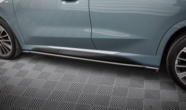Нижние накладки (листвы) на боковые пороги BMW X1 U11 M-Pack, M35i (Maxton Design) фото
