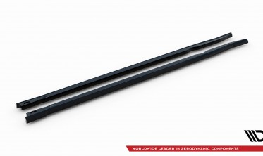 Нижние накладки (листвы) на боковые пороги BMW X1 U11 M-Pack, M35i (Maxton Design) фото