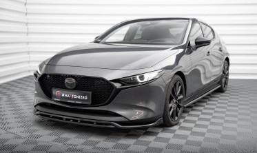 Тюнинговый диффузор (накладка) на передний бампер Mazda 3 Mk4 вар. 2 фото