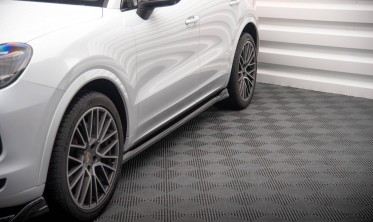 Тюнинговые накладки (листвы) под боковые пороги Porsche Cayenne Mk3 вар. 2 фото