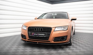 Тюнинговая накладка на передний бампер от Maxton design для Audi A7 C7 вар. 1  фото