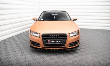 Нижний тюнинг диффузор (элерон) на передний бампер Audi A7 C7 вар. 2 фото